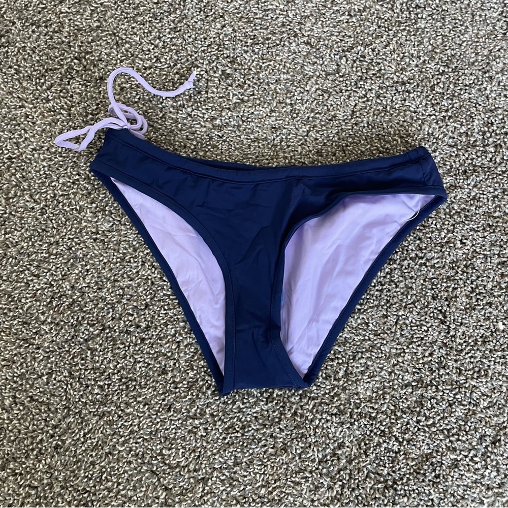 ASICS Women's Reversible Bikini Bottom Size M In Navy/Purple
